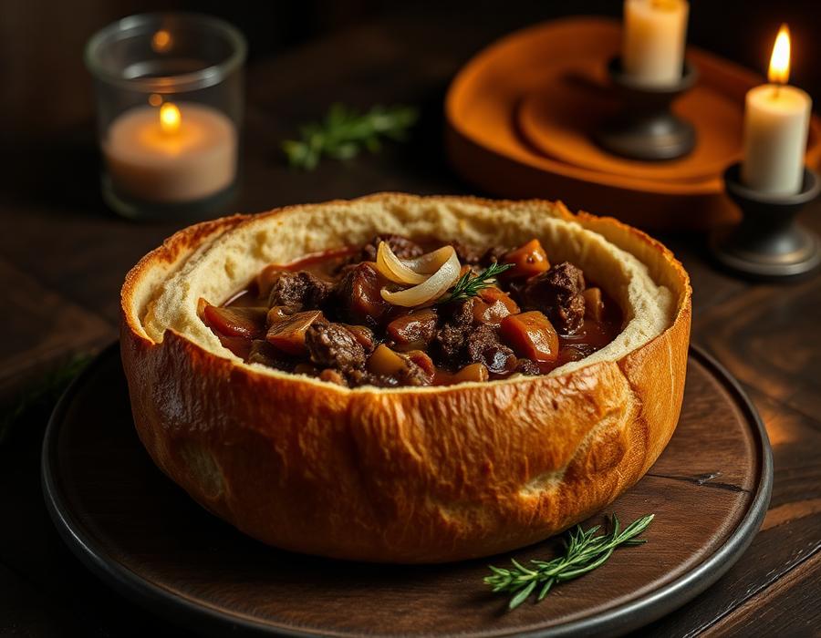 Beef Goulash in Bread